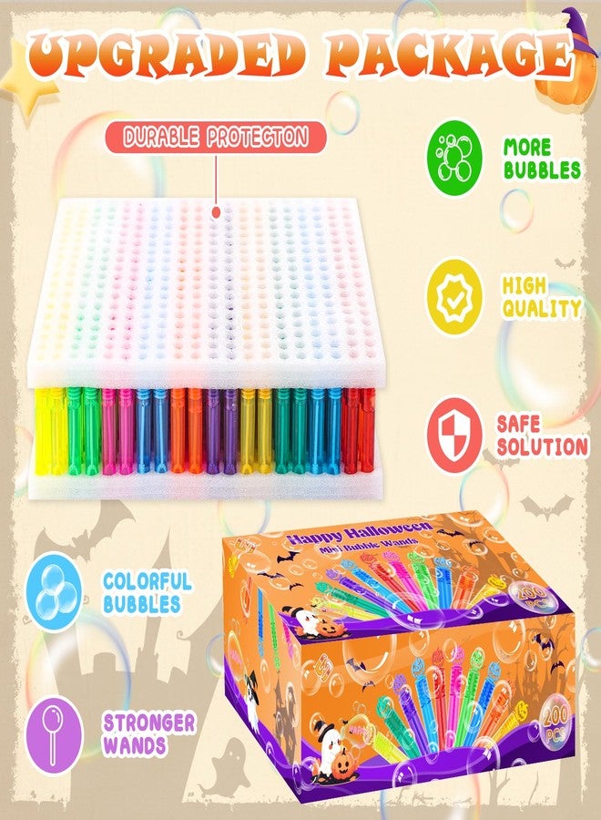 ZIRSENG 200 Piece Halloween Party Favor Bubbles, Halloween Bubble Wands Bulk for Kids Party Favor Supplies, Trick or Treat Goodie Bags, School Classroom Game Rewards, Halloween Miniatures - Image 2